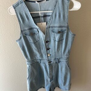 Light Wash Denim Romper